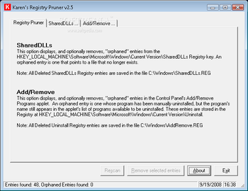 Karen's Registry Pruner screenshot