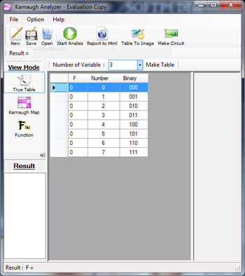 Karnaugh Analyzer screenshot