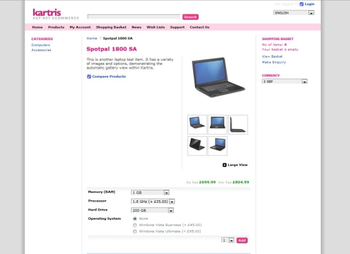 Kartris ASP.NET Shopping Cart screenshot