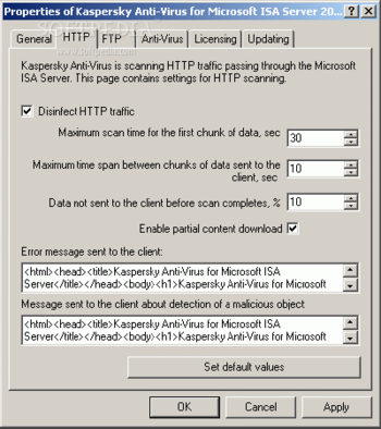 Kaspersky Anti-Virus for Microsoft ISA Server Enterprise Edition screenshot 3