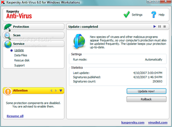 Kaspersky Anti-Virus Personal Pro screenshot 3