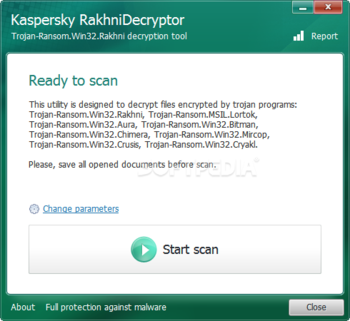 Kaspersky RakhniDecryptor screenshot