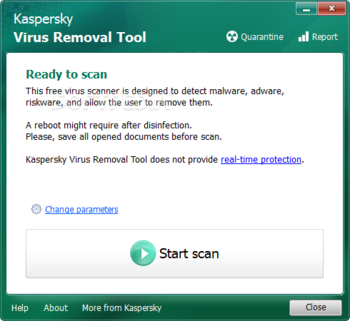 Kaspersky Virus Removal Tool screenshot