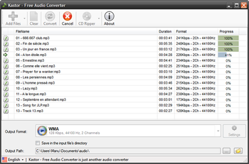 Kastor Free Audio Converter screenshot 2