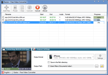 Kastor Free Video Converter screenshot 2