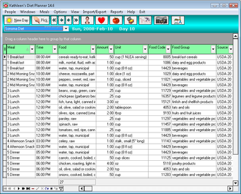 Kathleen's Diet Planner screenshot