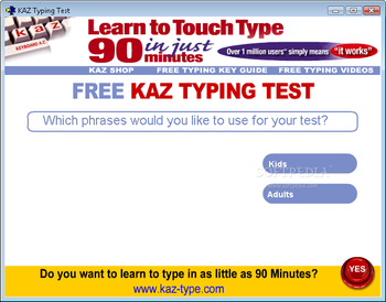 KAZ Typing Test screenshot