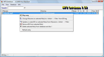 KB MP3 Database screenshot