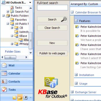 KBase for Outlook screenshot