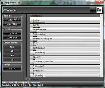 KDG Folders Size screenshot
