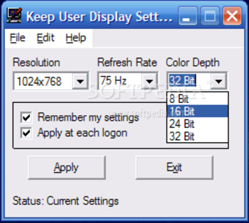 Keep User Display Settings screenshot