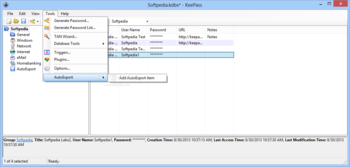 Keepass AutoExport screenshot