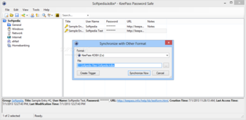 KeePass Sync Other Formats screenshot 2