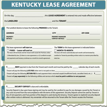 Kentucky Lease Agreement screenshot