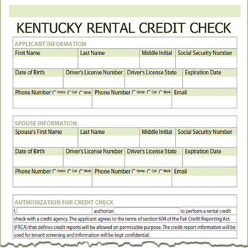 Kentucky Rental Credit Check screenshot