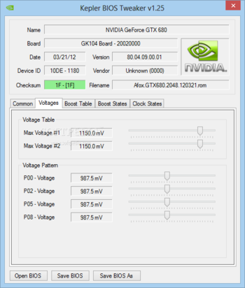 Kepler BIOS Tweaker screenshot 2