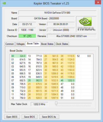 Kepler BIOS Tweaker screenshot 3