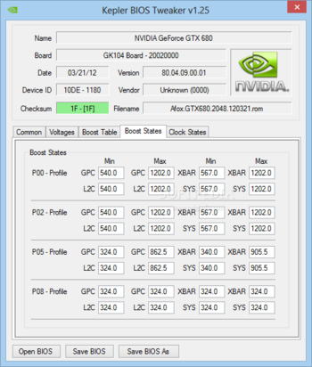 Kepler BIOS Tweaker screenshot 4