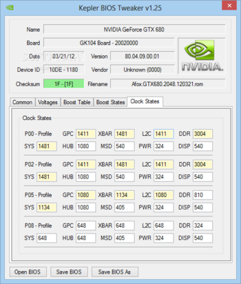 Kepler BIOS Tweaker screenshot 5