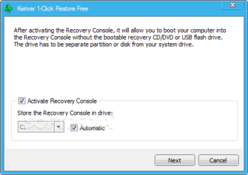 Keriver 1-Click Restore Free screenshot
