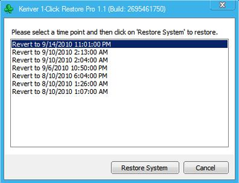 Keriver 1-Click Restore Pro screenshot