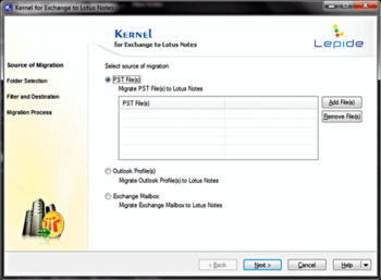 Kernel For Exchange To Lotus Notes screenshot