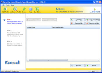 Kernel for Lotus Notes to Novell GroupWise screenshot