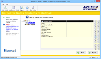 Kernel for Notes Contacts to Outlook screenshot 2