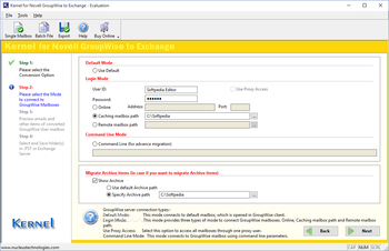 Kernel for Novell GroupWise to Exchange screenshot 2