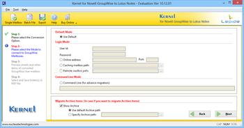 Kernel for Novell GroupWise to Lotus Notes screenshot 2