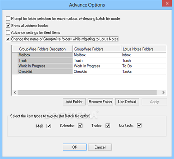 Kernel for Novell GroupWise to Lotus Notes screenshot 3