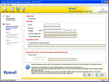 Kernel for Novell GroupWise to Lotus Notes screenshot 4