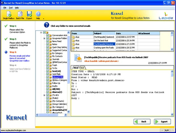 Kernel for Novell GroupWise to Lotus Notes screenshot 5
