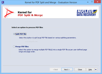 Kernel for PDF Split and Merge screenshot