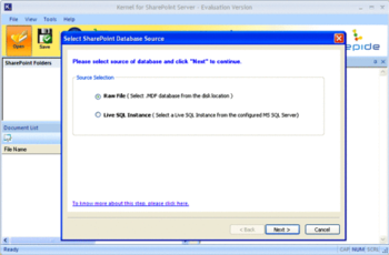 Kernel for Sharepoint Server screenshot