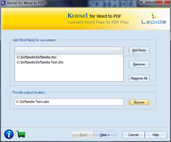Kernel for Word to PDF screenshot