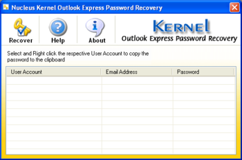 Kernel Outlook Express Password Recovery screenshot