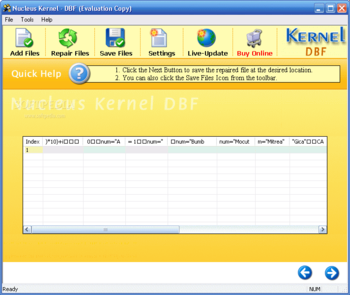 Kernel Recovery for DBF screenshot