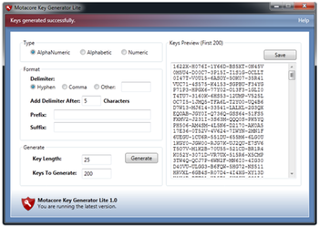 Key Generator Lite screenshot