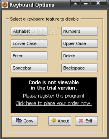 Keyboard Options screenshot