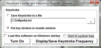 Keystroke Counter and Frequency Recorder Software screenshot