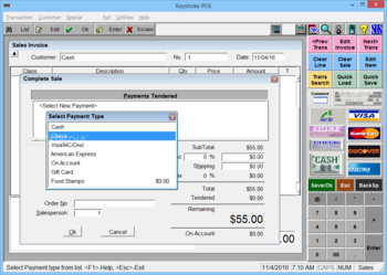 Keystroke POS screenshot 2