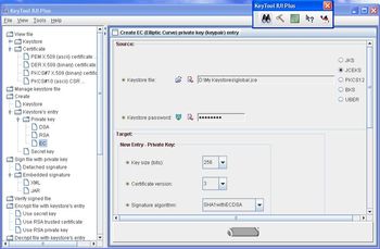 KeyTool IUI screenshot