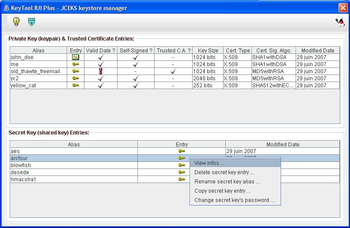 KeyTool IUI screenshot 3