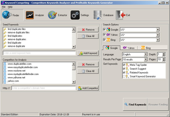 Keyword Competing screenshot