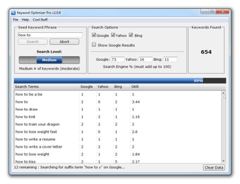 Keyword Optimizer Pro screenshot