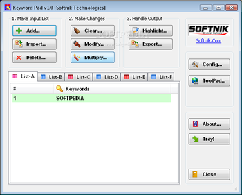 Keyword Pad screenshot