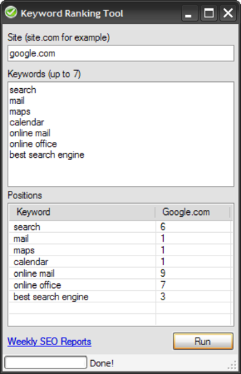 Keyword Ranking Tool screenshot