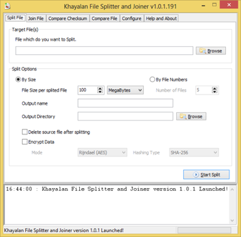 Khayalan File Splitter and Joiner screenshot