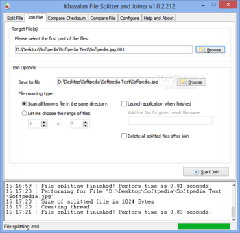 Khayalan File Splitter and Joiner Portable screenshot 3